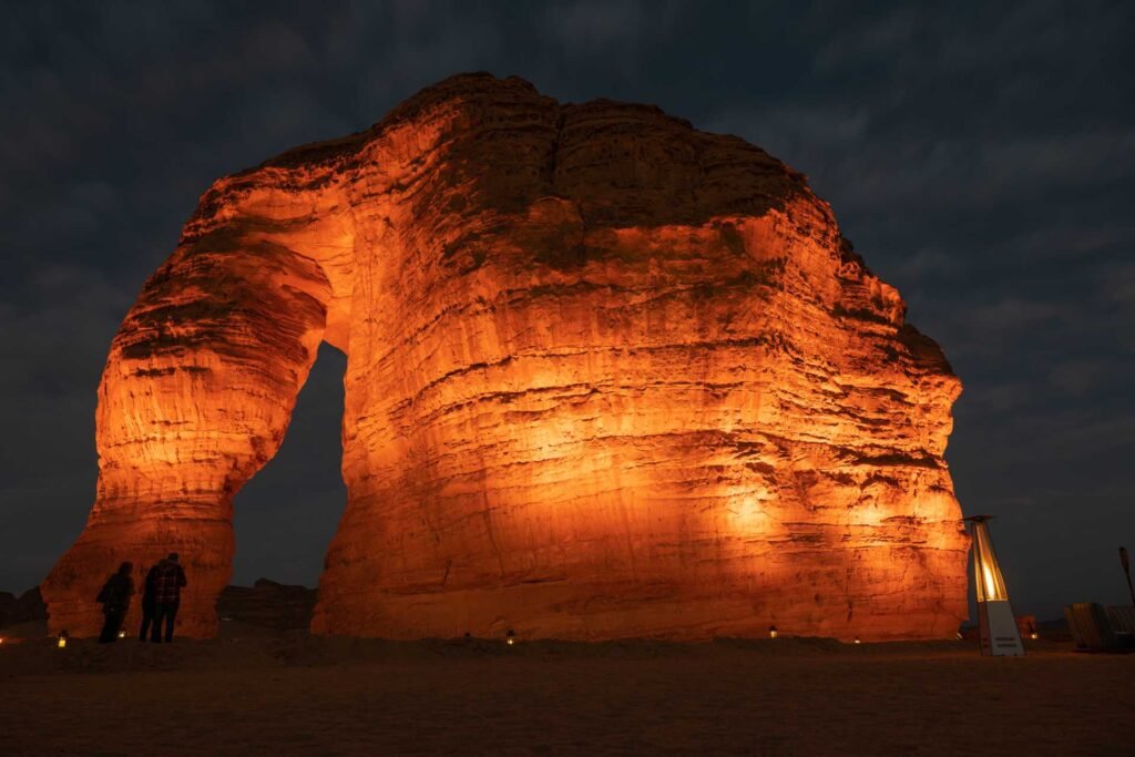 41 elephant rock at night al ula madinah province